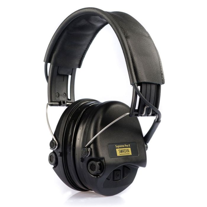 Sordin Supreme Pro-X/L - Black Cups, Leather Headband, with Gel Earseals