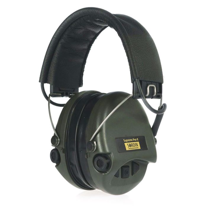 Sordin Supreme Pro-X/L - OD Green Cups, Leather Headband and Gel Earseals