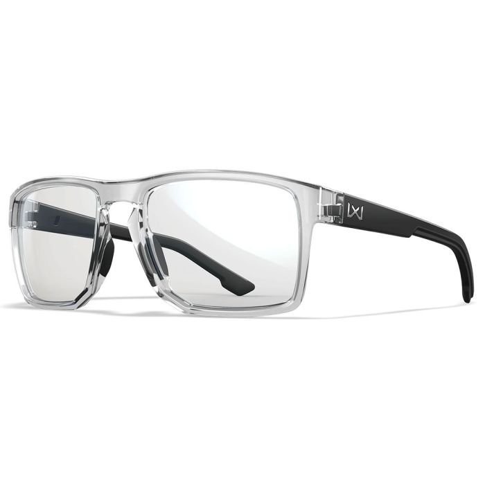 Wiley X FOUNDER Clear Safety Glasses, Gloss Crystal/Black Frame