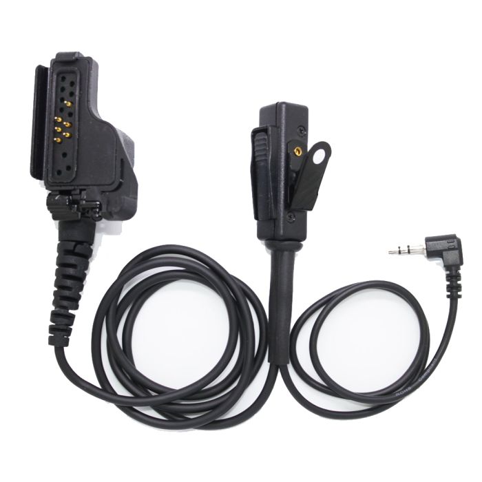 Avenger Covert lapel mic and PTT with connection to radio and non-comms headset