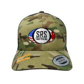 SRS Tactical Logo Cap - Retro Snapback Trucker Cap, Multicam
